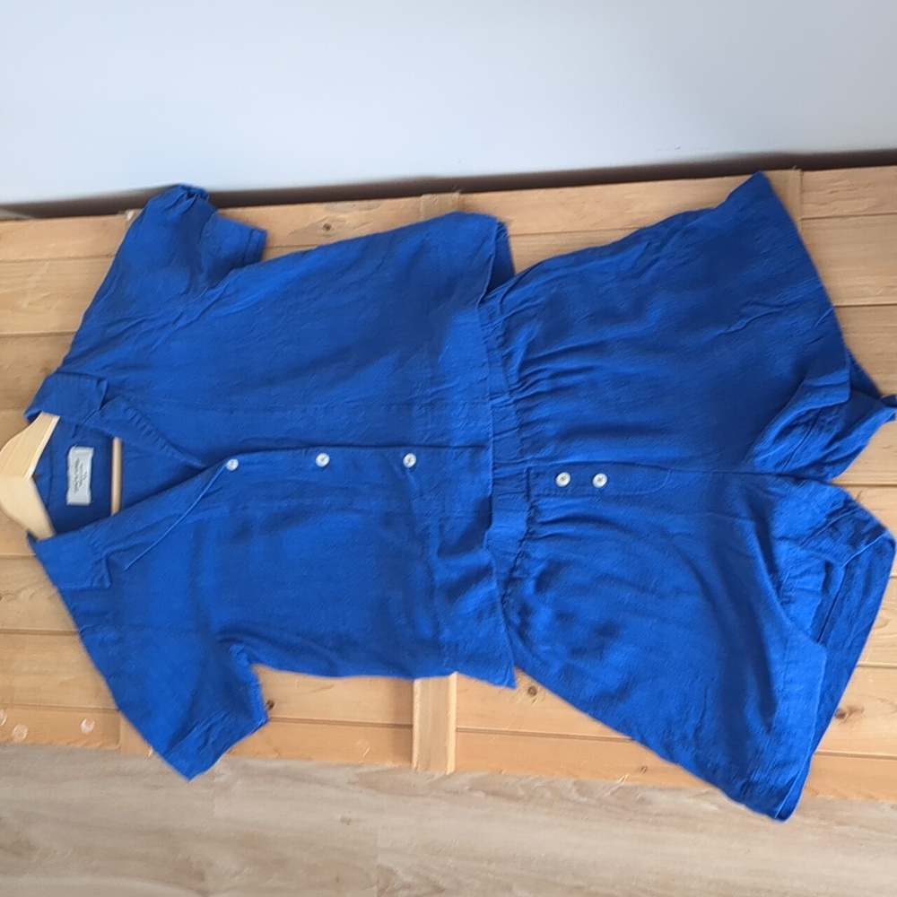 Good for Sunday, M (fits extra small), Royal Blue sleep set, viscose/linen